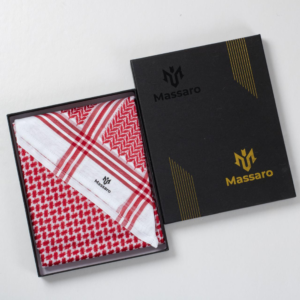 شماغ مسارو Massaro قولد رجالي بنقشة سعودية أصلية مع علبة فاخرة