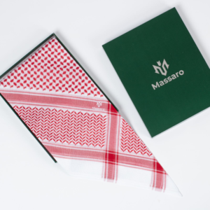 شماغ ماسارو كلاسيك أحمر Massaro رجالي بنقشة سعودية أصلية